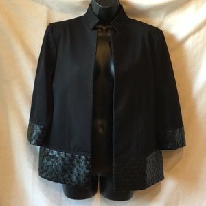 NWT Misook Black 3/4 Sleeve Open Jacket Sz X Small